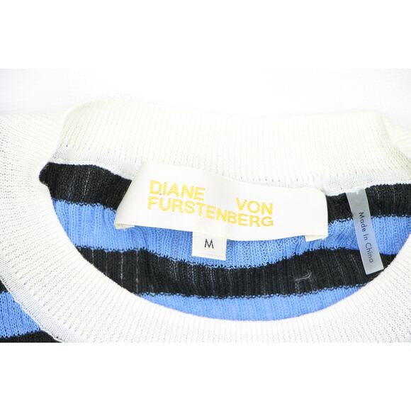 Diane von Furstenberg Striped Rainbow Knit Stretchy Top M - Picture 7 of 10